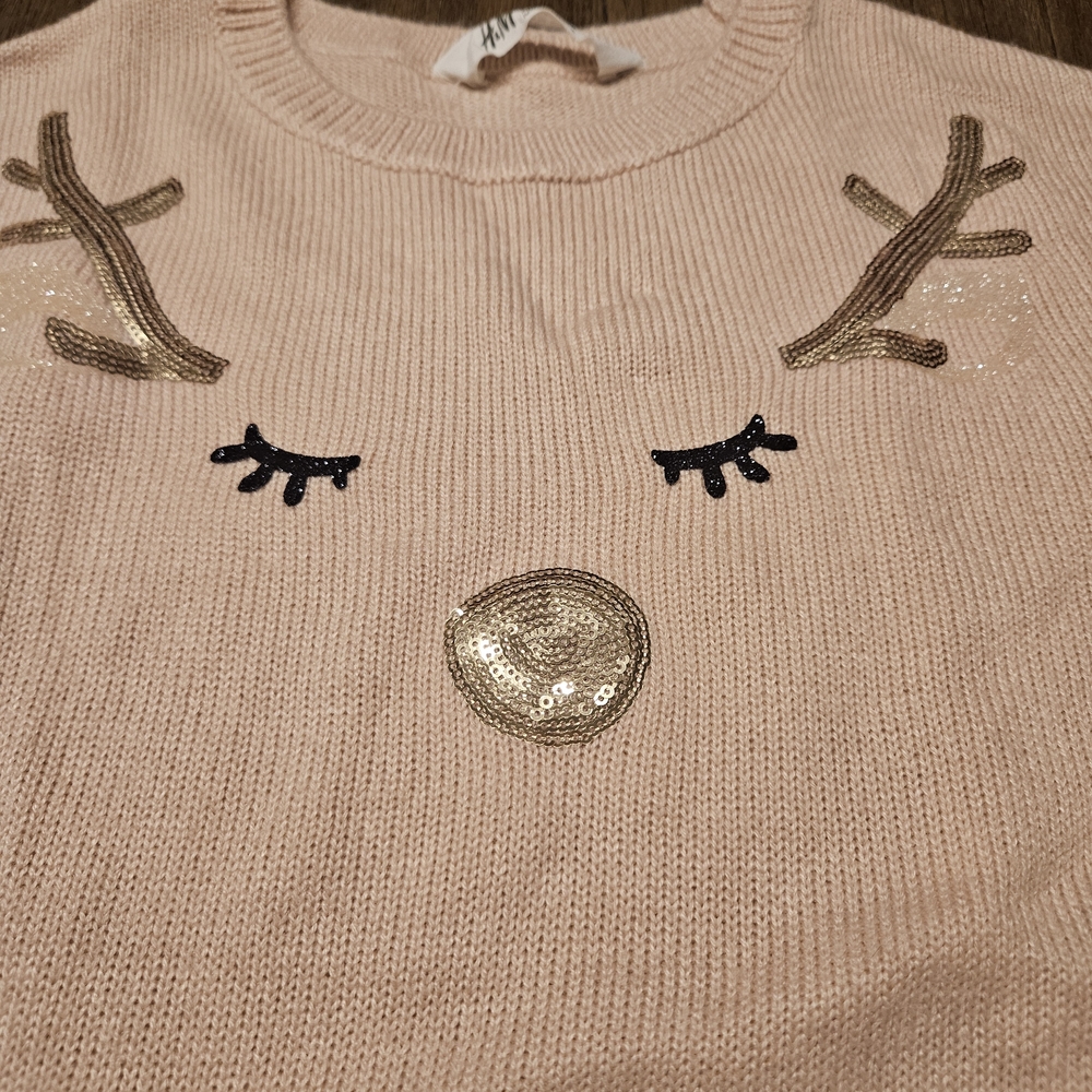 H&M Blush Reindeer Sweater